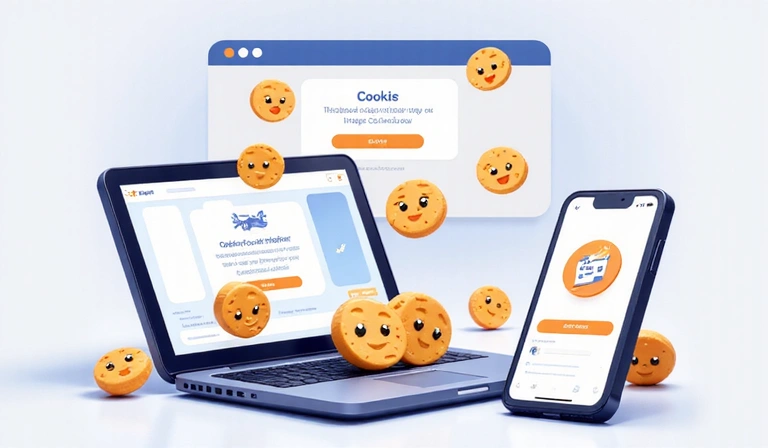 Illustration de cookies sur un site web